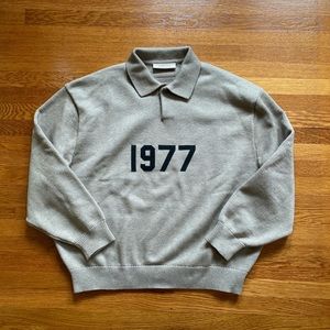 Fear of god essentials 1977 knit polo sweater